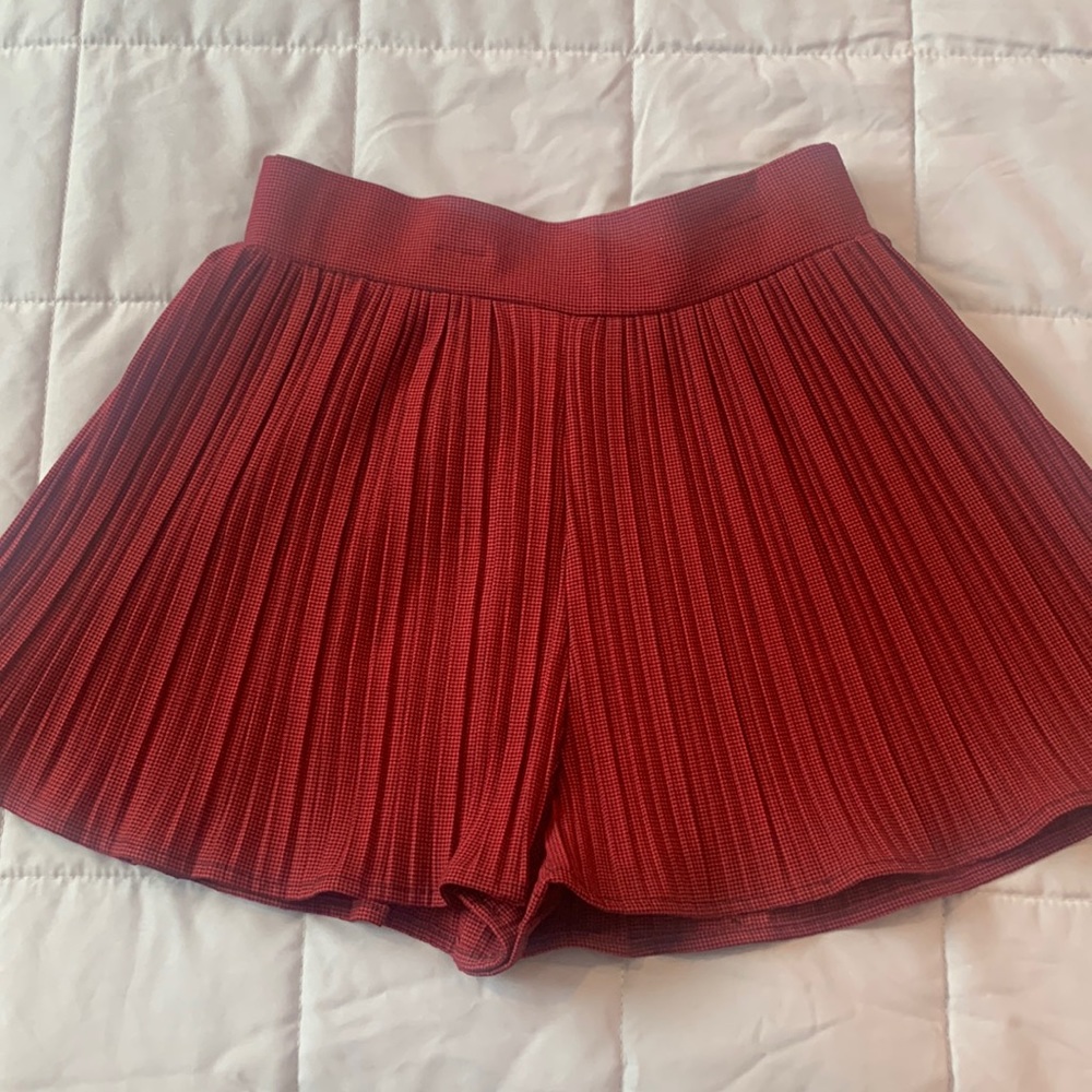 Zara Red Shorts with Thin Black Stripes Size Small